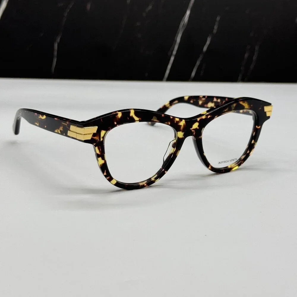 NEW BOTTEGA VENETA BV1105O 002 CAT EYE HAVANA WOMEN EYEGLASSES